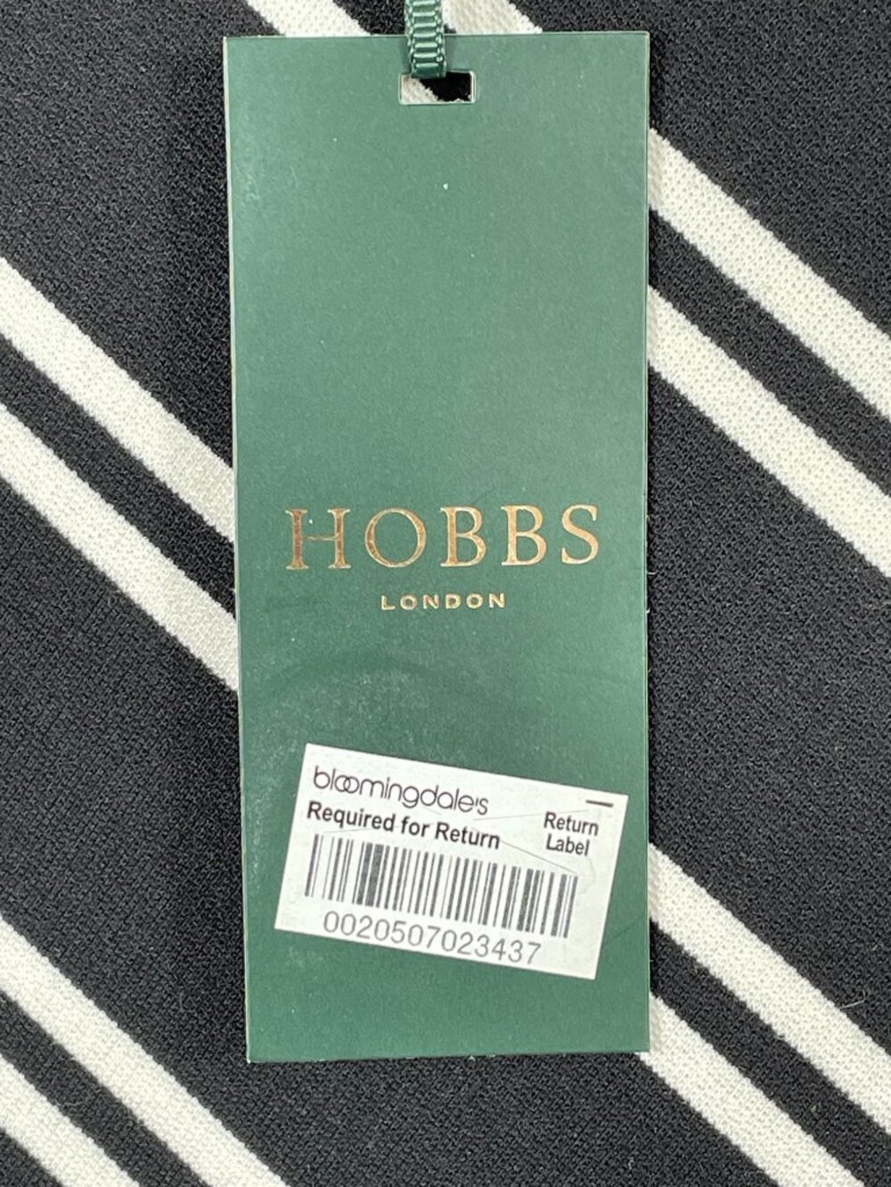 Hobbs London Harris Dress NWT US 14 Black Ivory Chevron Stripe Sheath UK 18 - Picture 9 of 12